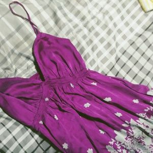 Long silky purple tank top